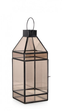 Lanterna in Vetro Nero Moderna da Interno H41 cm - WOOD