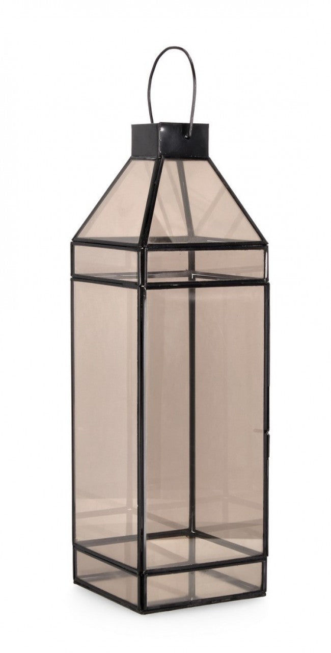 Lanterna in Vetro Nero Moderna da Interno H51,7 cm - WOOD
