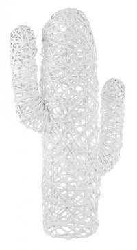 Set 4 Cactus Decorativi Fibre Naturali Bianchi Boho H88 cm - NELARA