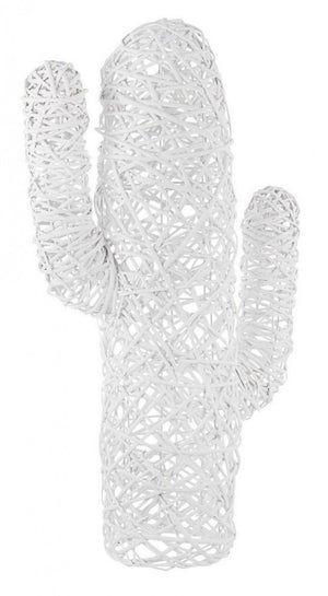 Set 4 Cactus Decorativi Fibre Naturali Bianchi Boho H88 cm - NELARA