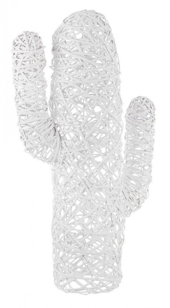 Set 4 Cactus Decorativi Fibre Naturali Bianchi Boho H88 cm - NELARA