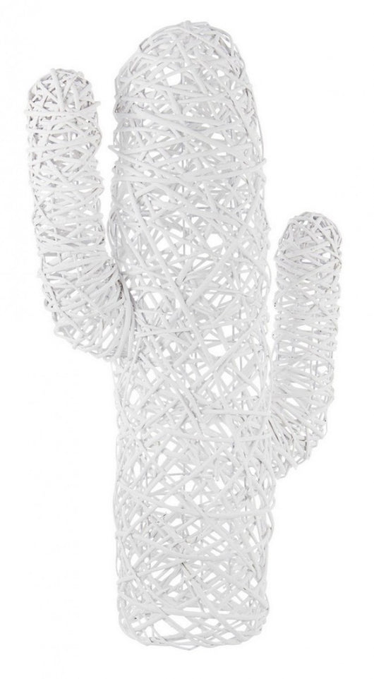 Set 4 Cactus Decorativi Fibre Naturali Bianchi Boho H88 cm - NELARA