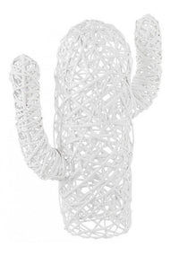 Set 4 Cactus Decorativi Fibre Naturali Bianchi Moderni H55 cm - MIRDOR