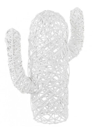 Set 4 Cactus Decorativi Fibre Naturali Bianchi Moderni H55 cm - MIRDOR