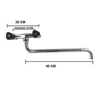 Rubinetto per cucina industriale con canna extralunga , a muro