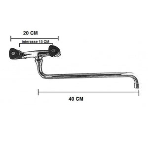 Rubinetto per cucina industriale con canna extralunga , a muro