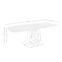 Tavolo da pranzo barile ovale marmo porcellanato e acciaio nero