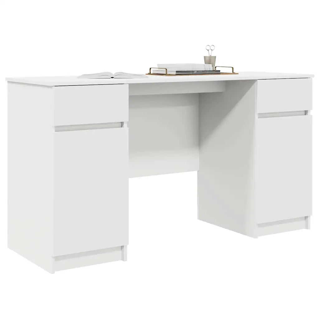 Scrivania con porta Bianco 140 x 49 x 76 cm Legno multistrato 3328507