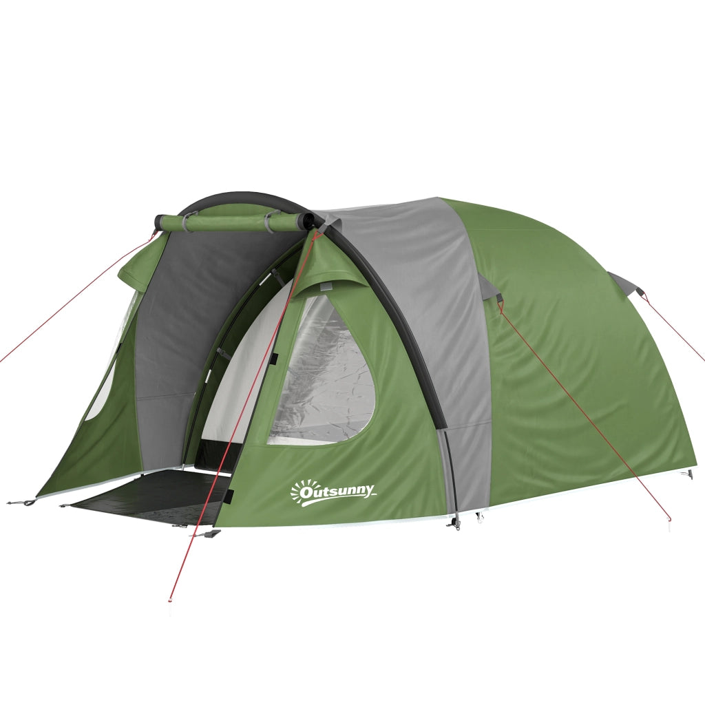Tenda da Campeggio 4 Persone 2 Camere ¨C zephmum ¨C Verde 323x248x150cm