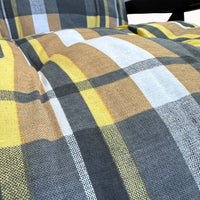 Marvin Sdraio da Giardino con Poggiapiedi Reclinabile Regolabile in 6 Posizioni Flock Poltrona c GIALLO/MARRONE SCOZZESE