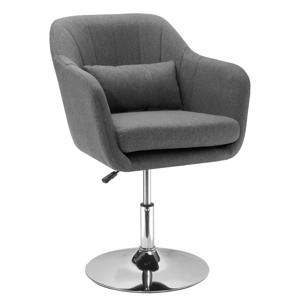 Chaise de bureau girevole e regolabile in altezza con supporto lombare e braccioli in poliestere grigio scuro