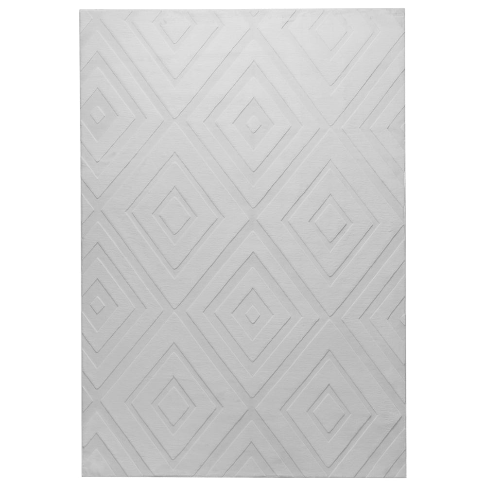 Tappeto in tessuto grigio chiaro 160 x 230 cm jacquard forma rettangolare tappeto decorativo