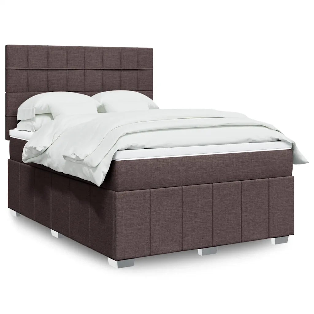 Giroletto a Molle con Materasso Marrone Scuro 160x200cm Tessuto 3294022