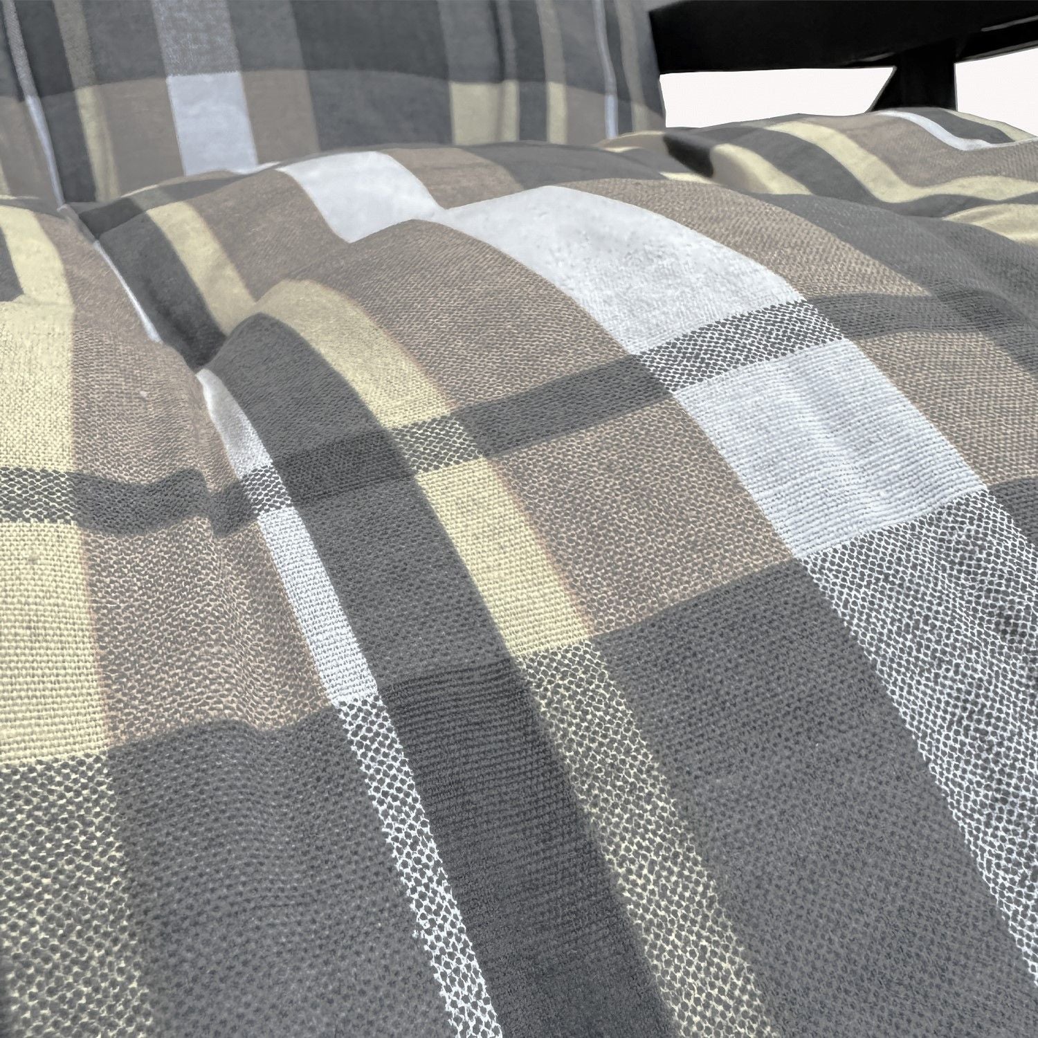 Marvin Sdraio da Giardino con Poggiapiedi Reclinabile Regolabile in 6 Posizioni Flock Poltrona co GRIGIO/AVORIO SCOZZESE