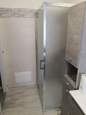 Box doccia Cristallo 6 mm 2 lati - Fisso piu' porta semi battente Opaco - Misura: 70 x 100 x H190 cm