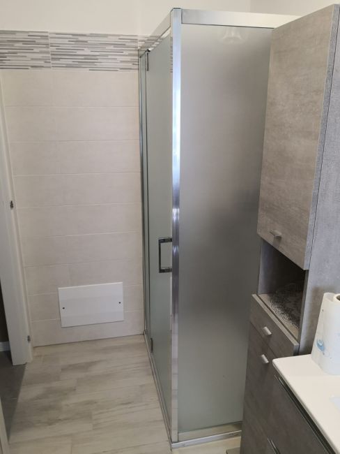 Box doccia Cristallo 6 mm 2 lati - Fisso piu' porta semi battente Opaco - Misura: 75 x 120 x H190 cm