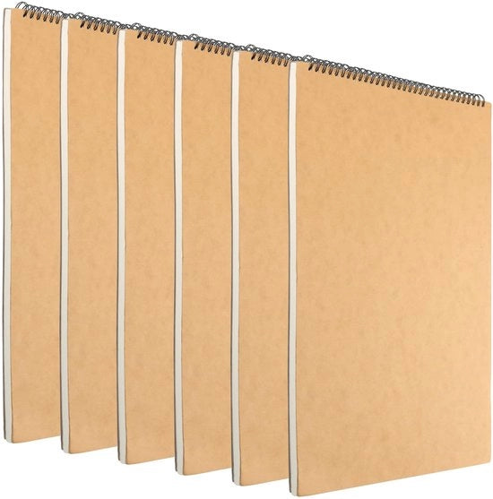 Libretto di disegno A3 30 fogli 160 g/m² - a spirale - copertina in carta kraft marrone - libretti di appunti - arte - uso portatile - libro di disegno