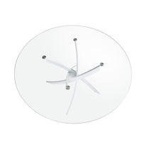 Tavolo da pranzo rotonda vetro temperato e acciaio bianco