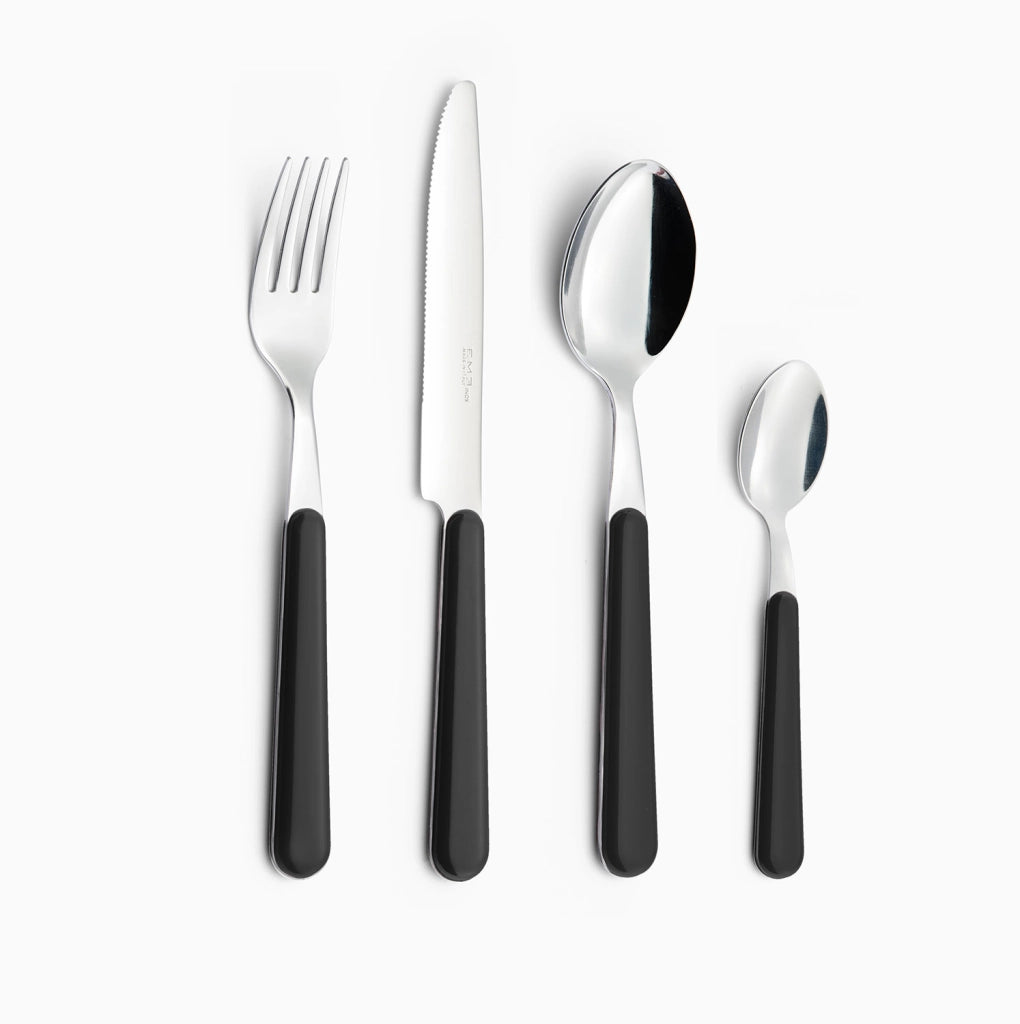 Servizio Set di Posate 24 pezzi in Acciaio Inox Eme Brio Nero 1