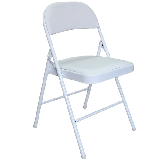 Sedia Kant Pieghevole Imbottita Portatile Salvaspazio in Metallo Richiudibile Sedie per Cucina Giardino Camera Sa Bianco