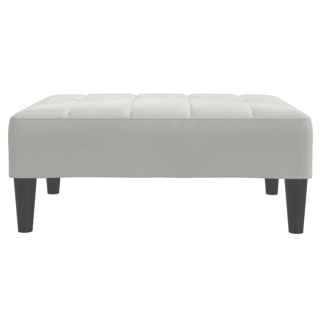 Poggiapiedi Grigio Chiaro 77x55x31 cm in Velluto