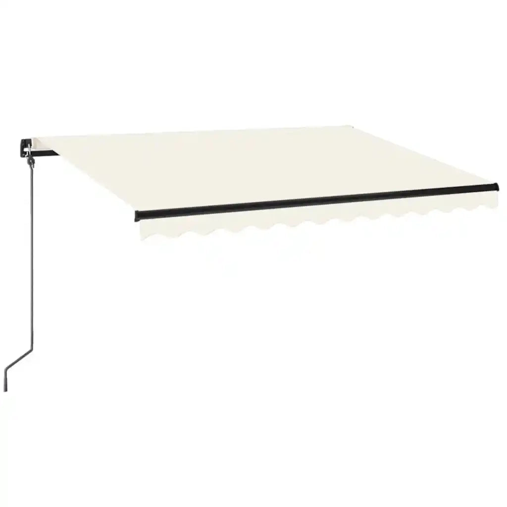 Tenda da Sole Retrattile Manuale con LED 350x250 cm Crema 3069082