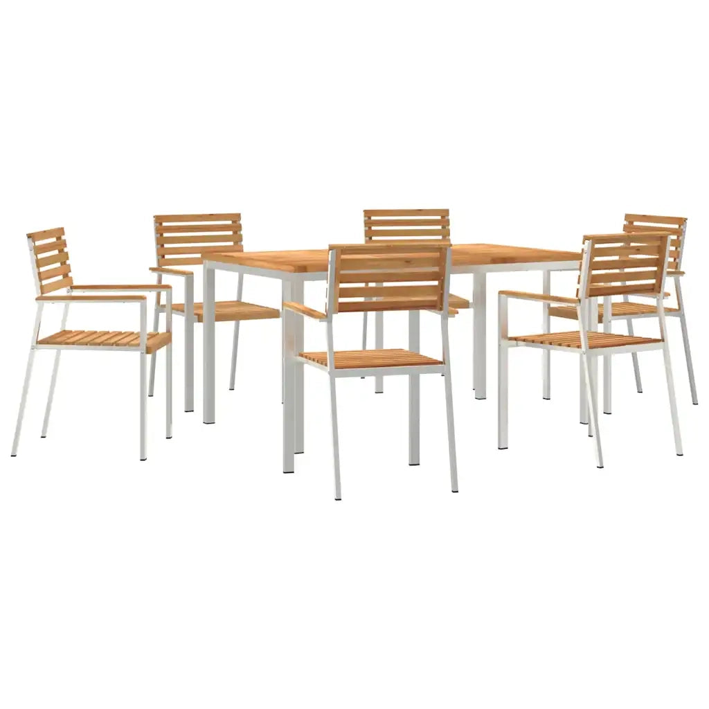 Set da Pranzo per Giardino 7 pcs Marrone Legno di teak solido 3334784