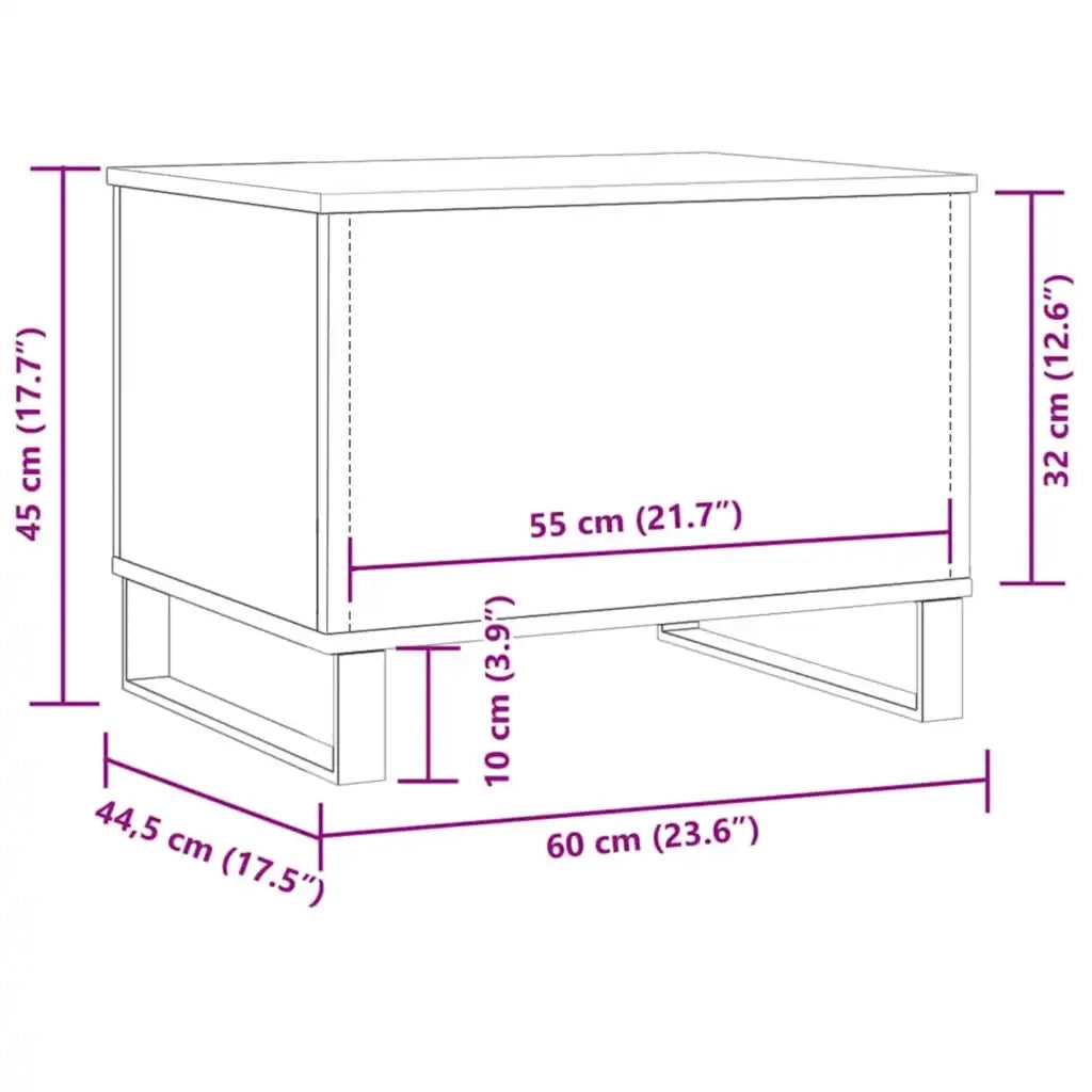 Tavolino salotto | Tavolino da caff¨¨ | Tavolino da Soggiorno Rovere Artigianale 60x44,5x45 cm in Truciolato