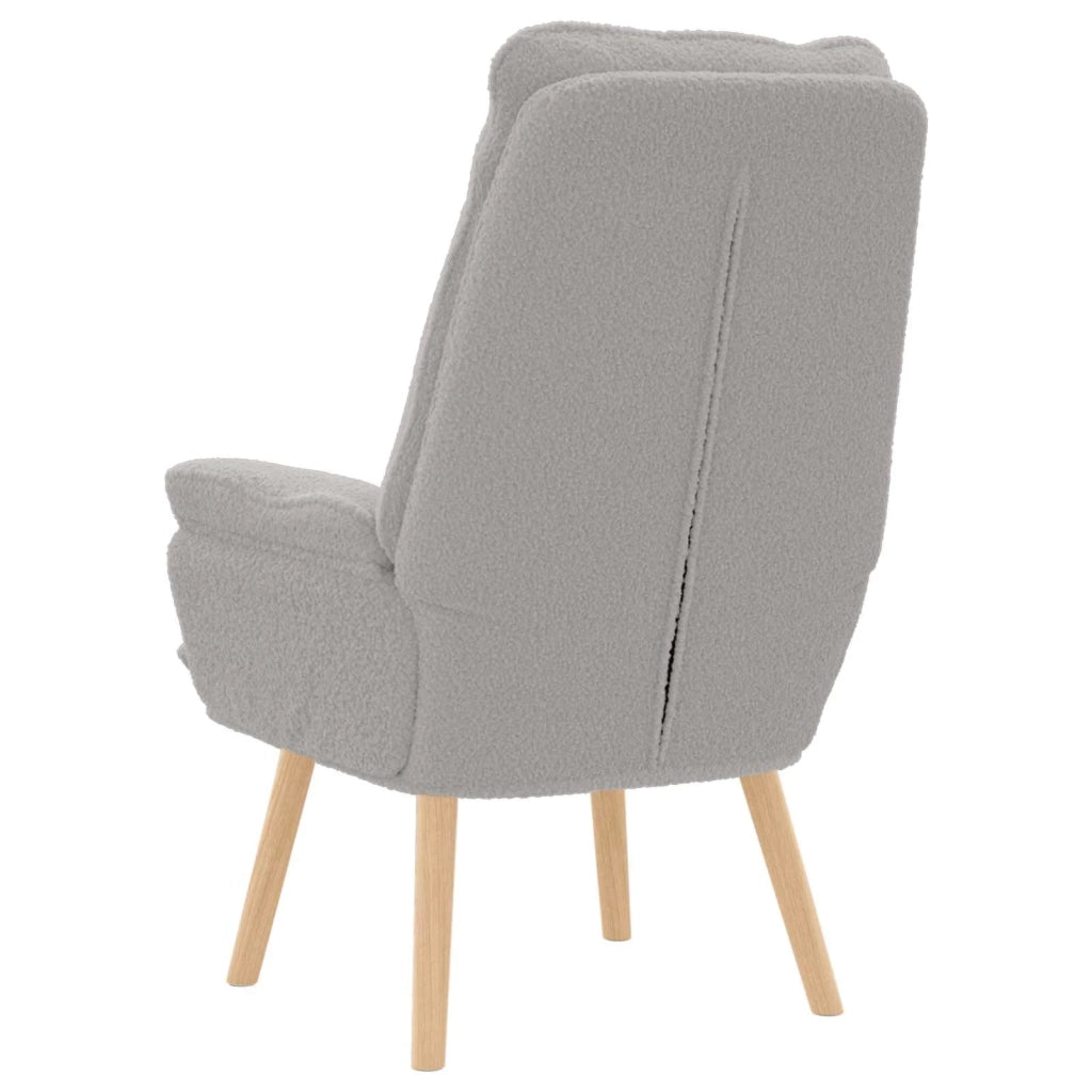 Poltrona | Sedia Relax Grigio chiaro 69 x 74 x 93 cm Tessuto Sherpa