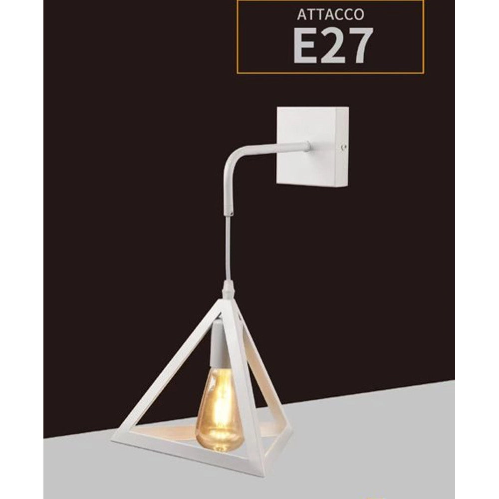 Trade Shop - Applique Parete Pendente Forma Triangolare 3d Stile Minimal Portalampada Attacco E27 Aq54 -