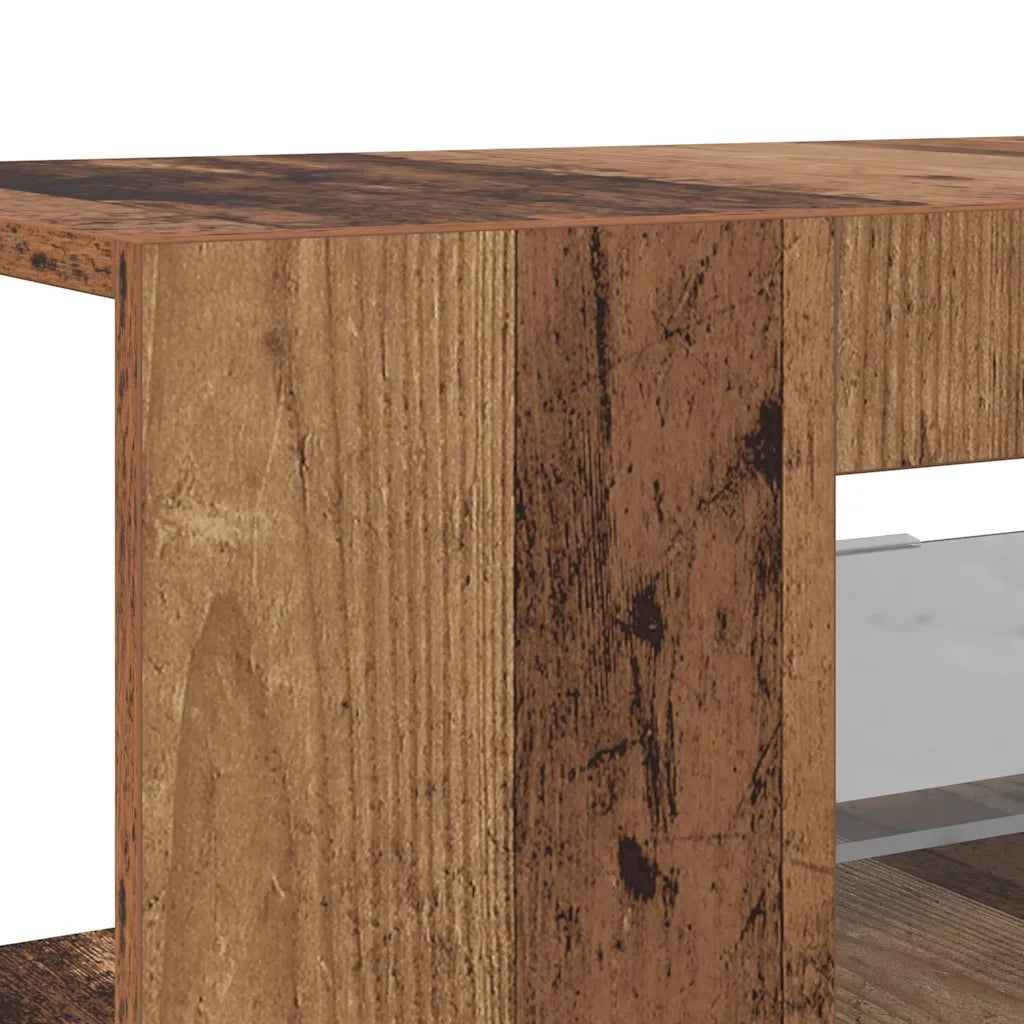 Mobile Porta TV con LED Legno Antico 90x39x30 cm Multistrato 856325