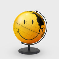 Mappamondo "Smiley" – Globo girevole da scrivania giallo con faccina sorridente