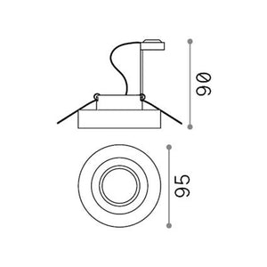 Faretto Incasso Moderno Blues Alluminio Fumè 1 Luce Gu10 5W 3000K Luce Calda