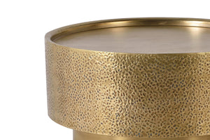 Tavolino in alluminio dorato e bronzo