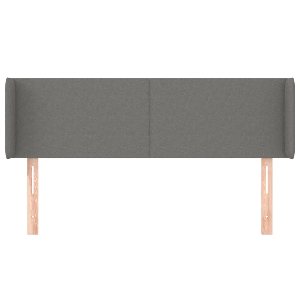 Testiera | Testata ad Orecchio Grigio Scuro 147x16x78/88 cm in Tessuto