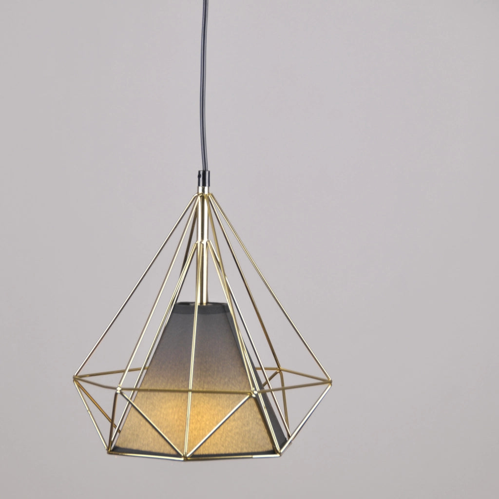Lampada a sospensione Polux Hira industriale oro/nera E27 Ø28
