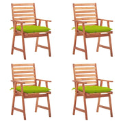 Sedie da Pranzo da Esterni con Cuscini 4 pz Massello di Acacia cod mxl 24199