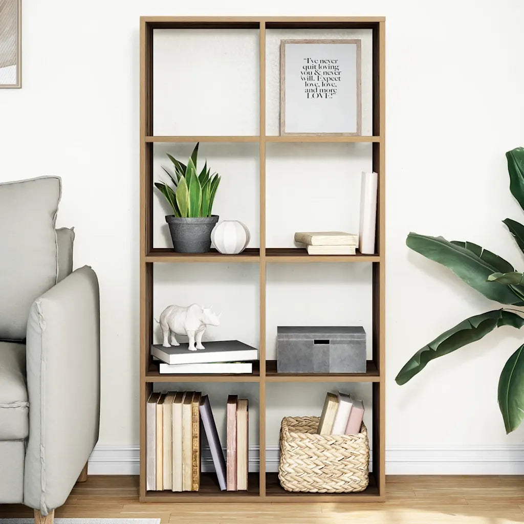 Libreria Divisorio-Scaffale per Libri-Mobile di Stoccaggio Rovere Artigianale 69,5x29x137,5 Truciolato