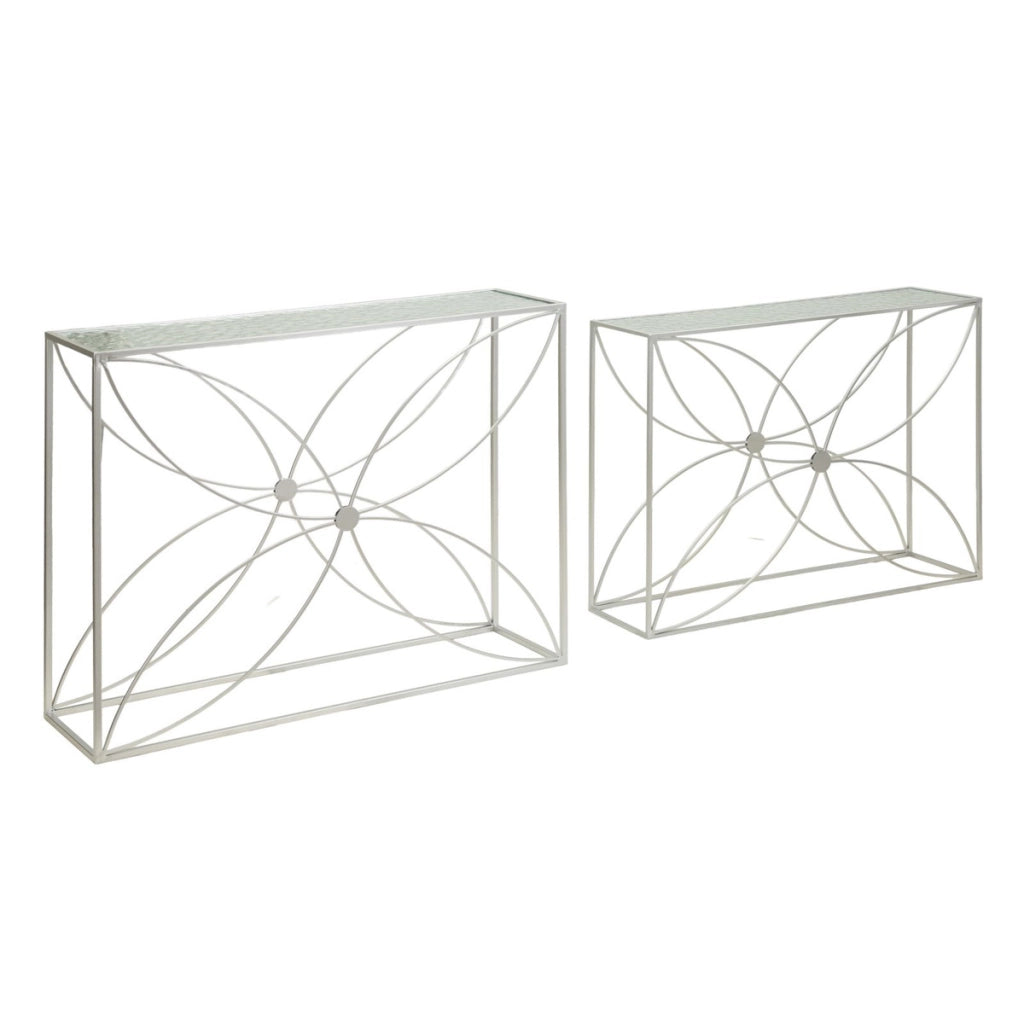 Set di due consolle Paradise con decori floreali