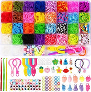 Set di Lavorazione a Maglia 2500+, 30 Colori Set di Nastro a Maglia per Crea Gioielli, Fai da Te per Bambini, Cinturini per Bambini, Attività di Ricamo, Gioielli Fai da Te (30 colori Set di Nastro a Maglia 2500+)