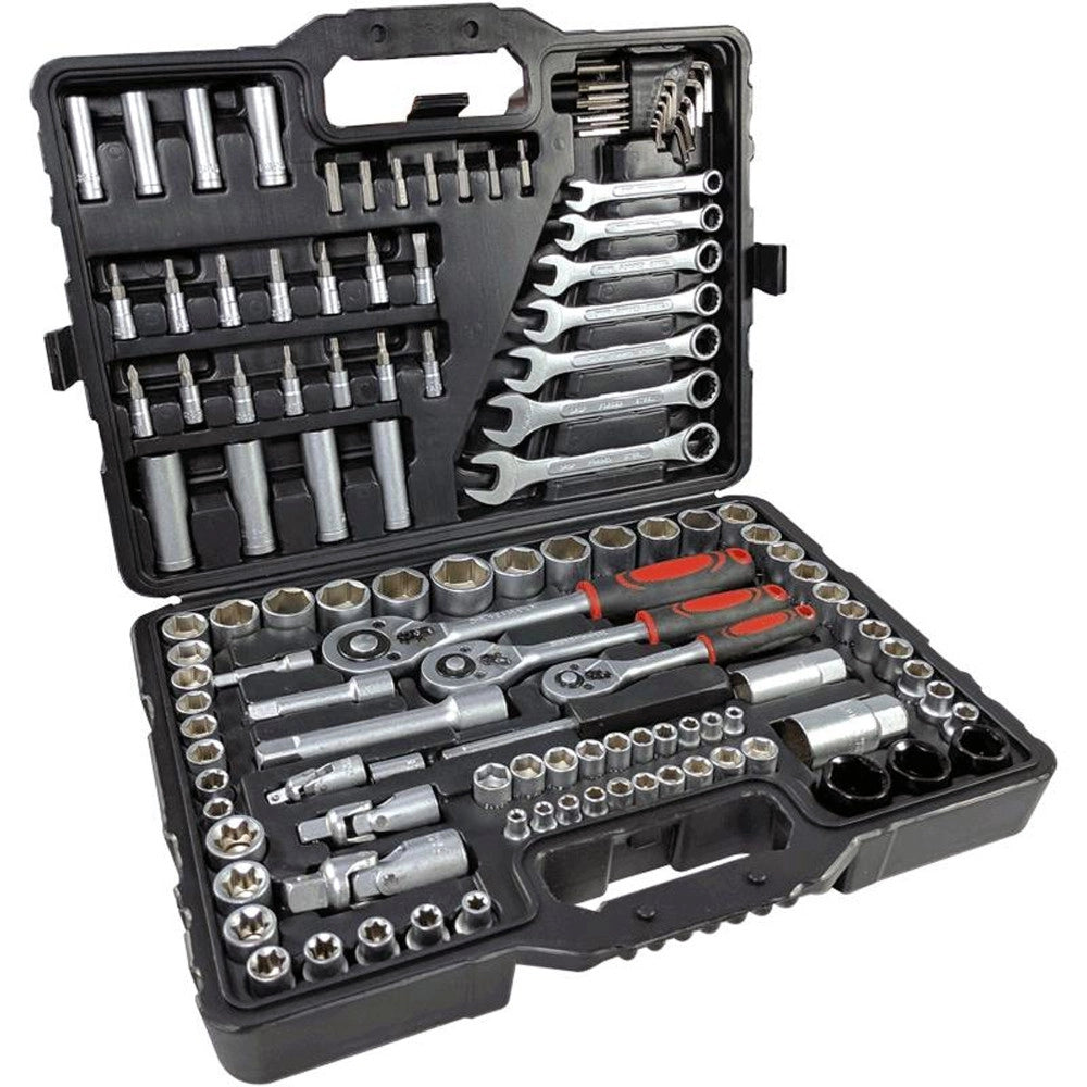 Trade Shop - Chiavi A Bussola Cricchetto Set Da 120 Pezzi Vanadium Bussola Inserti In Valigia -