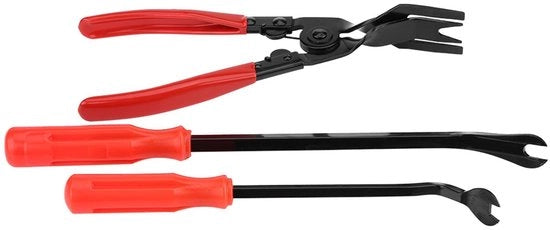 Set di chiodi a clip 3 pezzi - Clipper a clip - Strumento di rimozione - Kit di attrezzi - Propilene/Manganese - Design a clip - Strumento di rimozione con clip