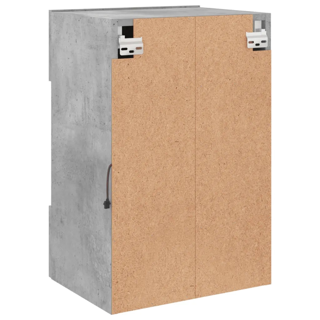 Mobile TV a Parete | Armadietto TV | Mobile Porta TV con Luci LED Grigio Cemento 40x30x60,5 cm