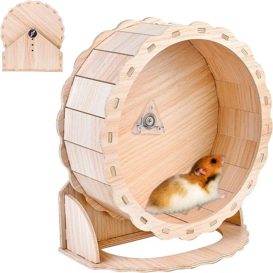 Giradisca per hamster - 26 cm - Giocattolo in legno divertente per hamster, gerbili, topi e chinchille
