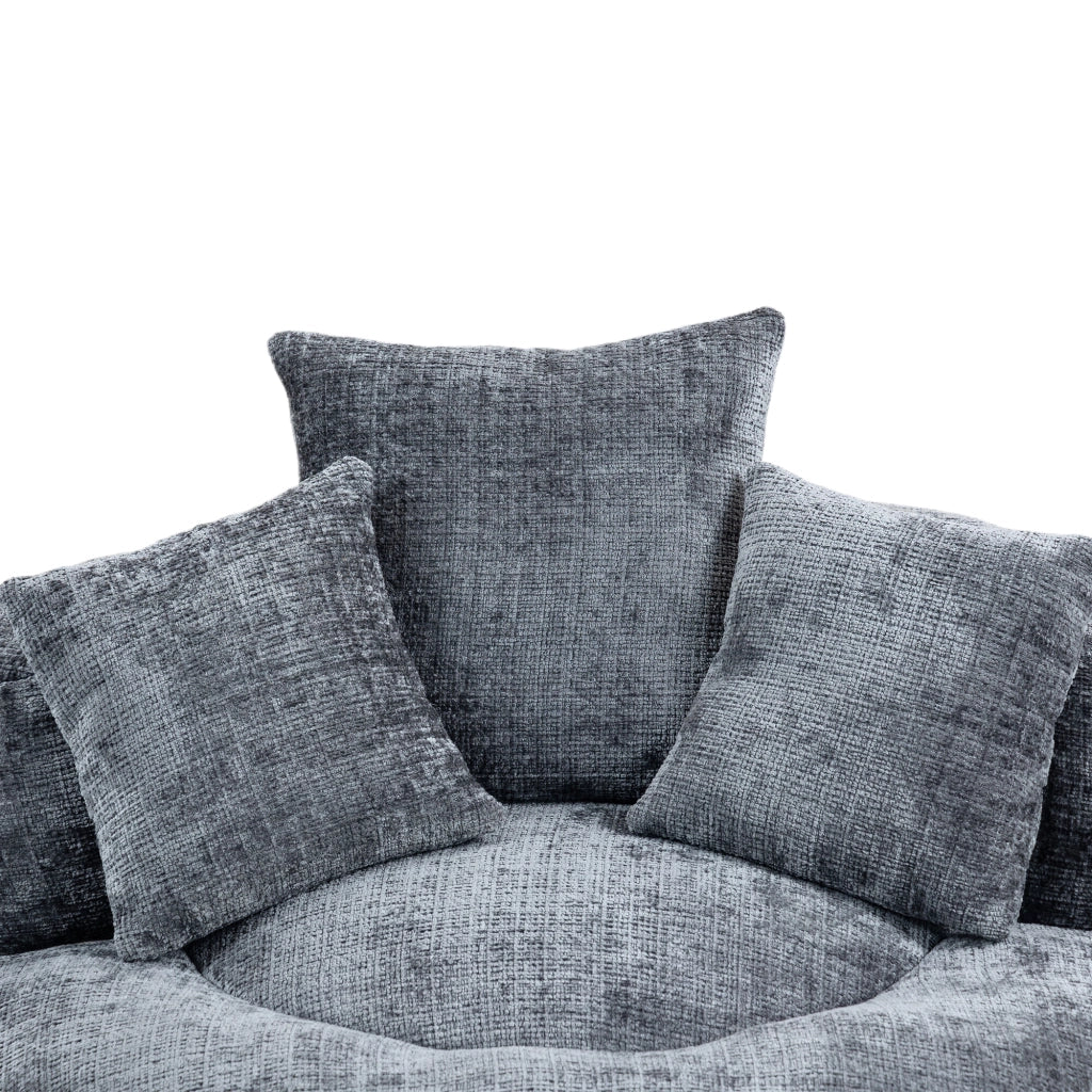 Divano Poltrona Gaming con Cuscini ¨C MINIMAL ¨C Grigio, Tessuto Chenille