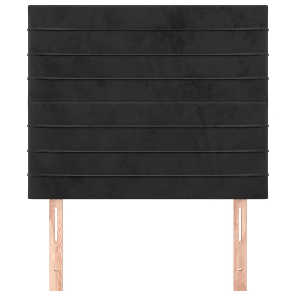 Testiera-Testata-Testiera Decorativa Nera 100x5x118/128 cm Velluto 824278
