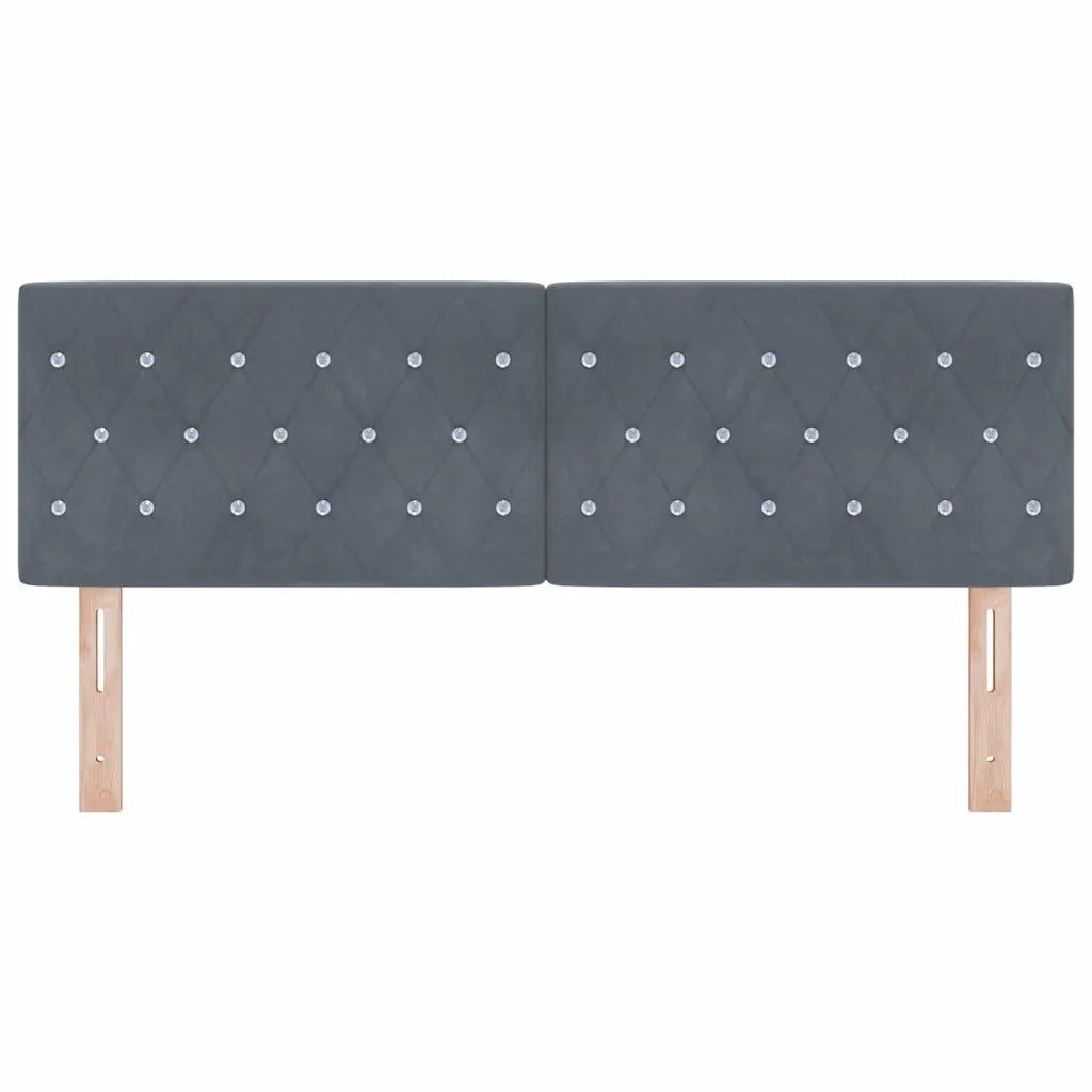 Testiera LED con testiera-Testata con LED-Testiera Decorativa Grigio scuro 160 cm Poliestere 769226