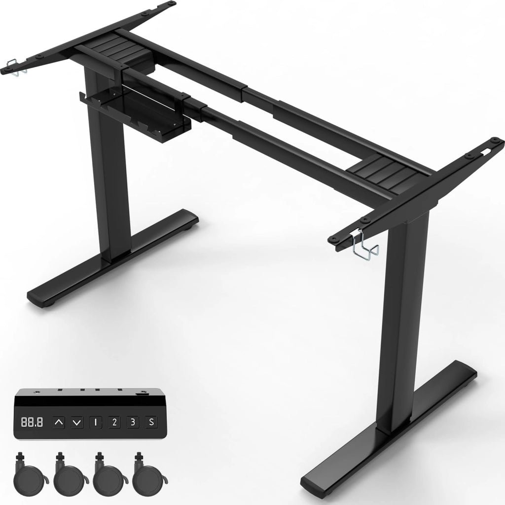 Scrivania Regolabile in Altezza con 2 Motori, portata fino a 120 kg, struttura con controllo memory, protezione da collisioni e funzione Softstart/Stop