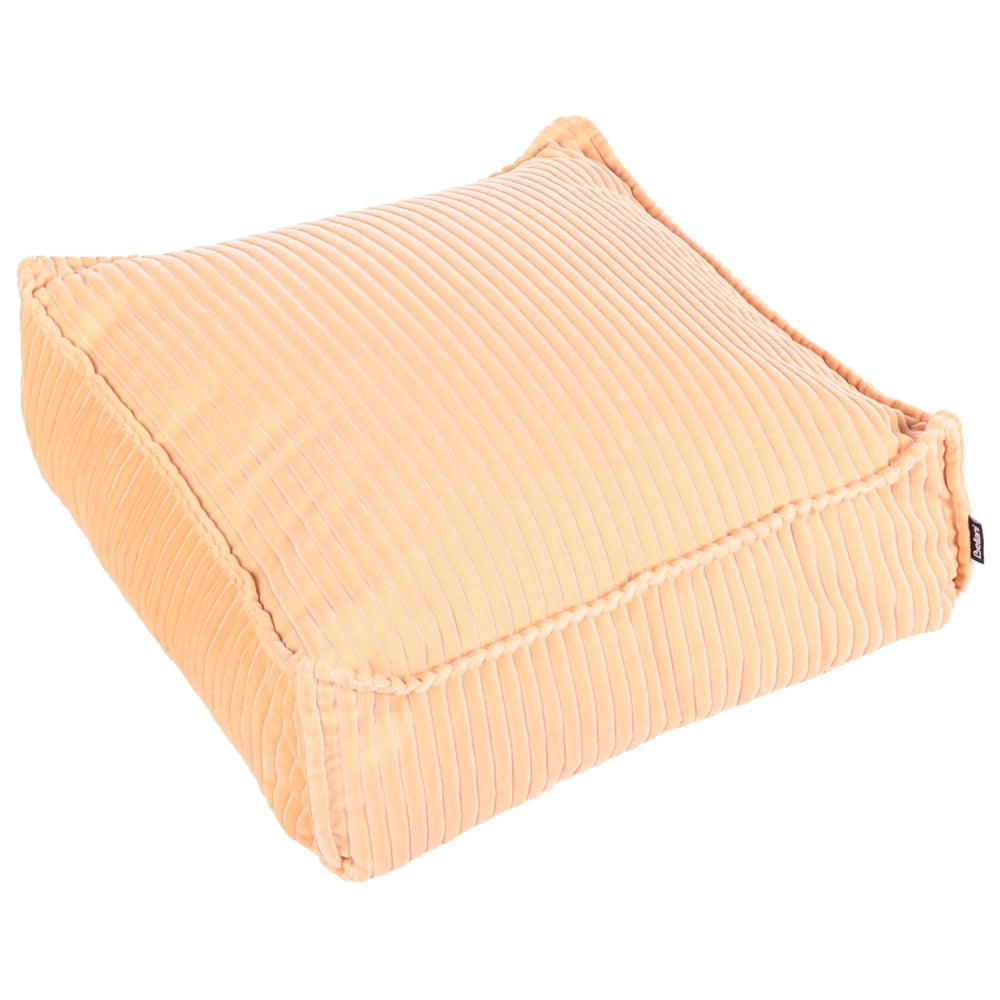 Cuscino da terra Rosa Pesca Cotone 55 x 55 x 20 cm Quadrato Tessuto Velluto Struttura a coste Pouf da seduta