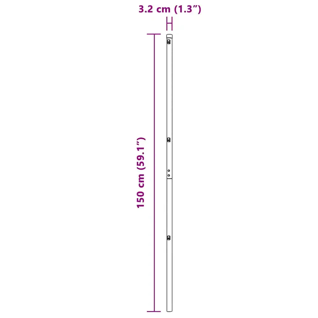 Palo della recinzione 52 pz Grigio 3,2 x 3,2 x 150 cm CFW8495439